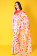 PINK PRINTED CHANDERI SAREE