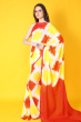 YELLOW TIE & DYE MULMUL SAREE