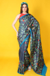 BLACK HAND PAINTED TUSSAR SAREE