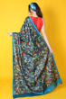 BLACK HAND PAINTED TUSSAR SAREE