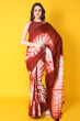 RUST TIE & DYE MULMUL SAREE