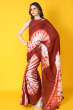 RUST TIE & DYE MULMUL SAREE