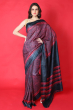 BLACK PRINTED TUSSAR SAREE