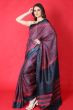 BLACK PRINTED TUSSAR SAREE