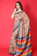 OFF WHITE PRINTED TUSSAR SAREE