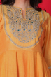 YELLOW MUSLIN EMBROIDERED EXCLUSIVE LONG DRESS