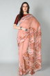 PEACH PRINTED CHANDERI SAREE