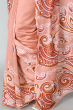 PEACH PRINTED CHANDERI SAREE