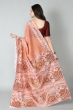 PEACH PRINTED CHANDERI SAREE