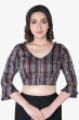 BLACK MULTI COLOURED PRINTED MODAL BLOUSE