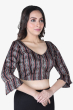 BLACK MULTI COLOURED PRINTED MODAL BLOUSE