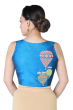 BLUE COTTON TUSSAR EMBROIDERED BLOUSE