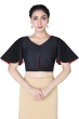 BLACK COTTON TUSSAR BLOUSE