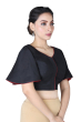 BLACK COTTON TUSSAR BLOUSE