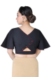 BLACK COTTON TUSSAR BLOUSE