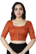 RUST ORANGE COTTON BLOUSE