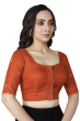 RUST ORANGE COTTON BLOUSE