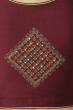 MAROON SEQUIN COTTON TUSSAR BLOUSE