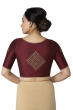 MAROON SEQUIN COTTON TUSSAR BLOUSE