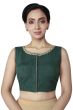 GREEN COTTON sleeveless BLOUSE