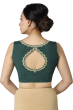 GREEN COTTON sleeveless BLOUSE