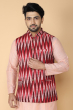 RED COTTON IKKAT ETHNIC JACKET