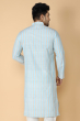 TURQUOISE COTTON LONG KURTA