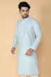 TURQUOISE COTTON LONG KURTA