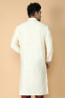 OFF WHITE COTTON TUSSAR EMBROIDERED LONG KURTA