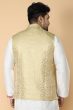 LIGHT GREEN JACQUARD WOVEN ETHNIC JACKET