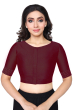 MAROON COTTON SLUB BLOUSE