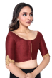 MAROON COTTON TUSSAR EXCLUSIVE EMBROIDERED BLOUSE