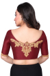 MAROON COTTON TUSSAR EXCLUSIVE EMBROIDERED BLOUSE