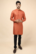 Orange Blended COTTON DIGITAL PRINTED PATHANI STYLE KURTA