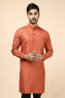 Orange Blended COTTON DIGITAL PRINTED PATHANI STYLE KURTA