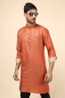 Orange Blended COTTON DIGITAL PRINTED PATHANI STYLE KURTA