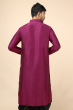 MAGENTA COTTON TUSSAR EMBROIDERED LONG KURTA