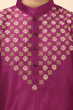 MAGENTA COTTON TUSSAR EMBROIDERED LONG KURTA