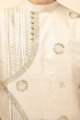 CREAM TUSSAR EMBROIDERED LONG KURTA