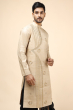 CREAM TUSSAR EMBROIDERED LONG KURTA