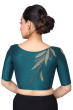 TEAL COTTON TUSSAR HAND EMBRIODERED BLOUSE