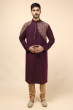 DARK PURPLE COTTON SLUB LONG KURTA