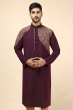 DARK PURPLE COTTON SLUB LONG KURTA