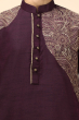 DARK PURPLE COTTON SLUB LONG KURTA