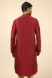 MAROON COTTON TUSSAR EMBROIDERED LONG KURTA