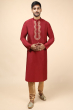 MAROON COTTON TUSSAR EMBROIDERED LONG KURTA