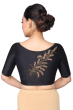 BLACK COTTON TUSSAR WHEAT EMBROIDERED EXCLUSIVE BLOUSE