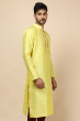 YELLOW JAQUARD LONG KURTA