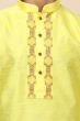 YELLOW JAQUARD LONG KURTA