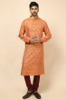  ORANGE JAQUARD LONG KURTA